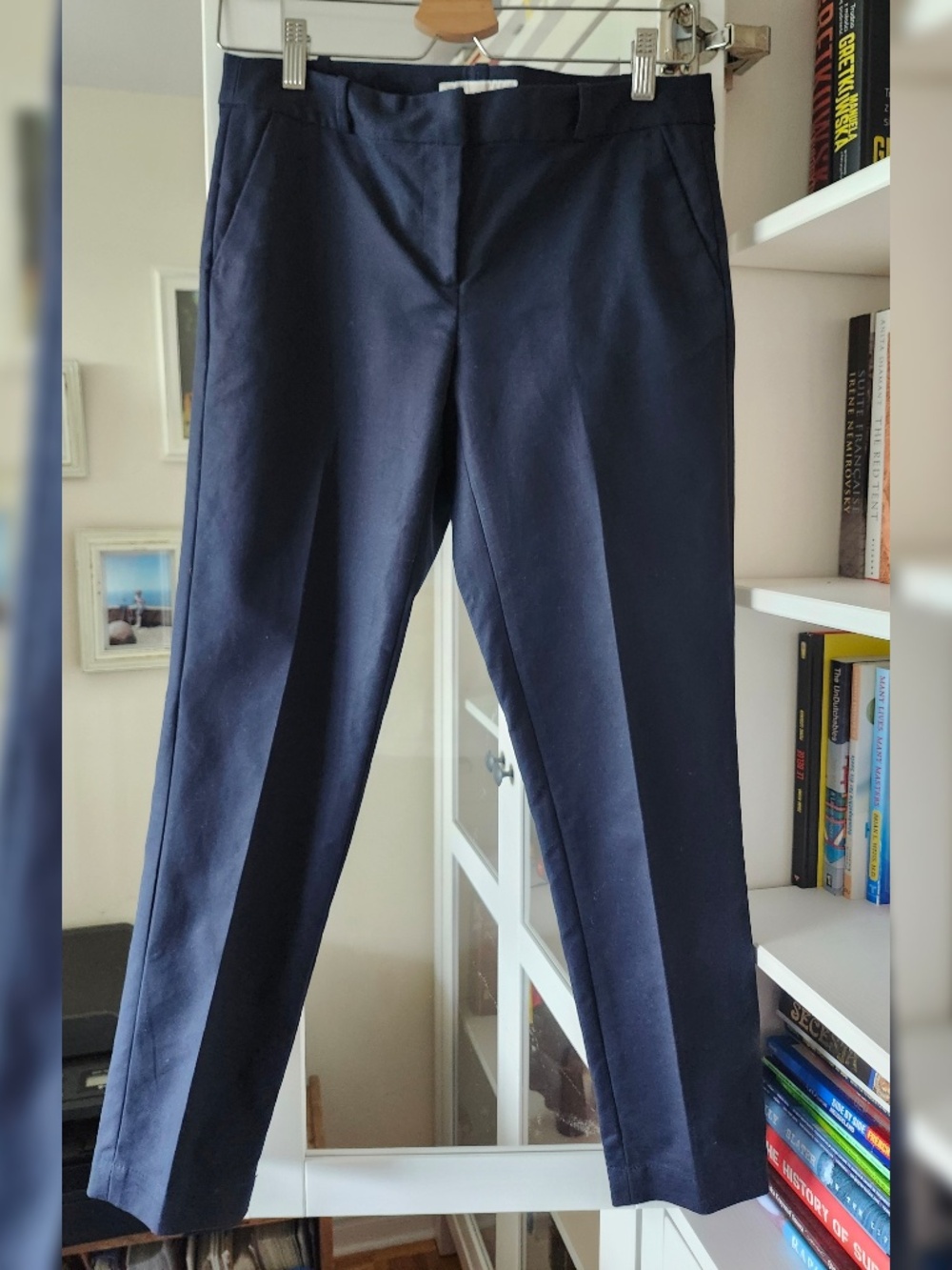 Michael Kors navy cotton blend slim fit dress pants